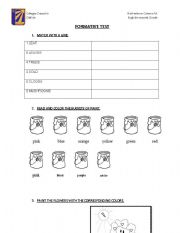 English worksheet: colors numbers autumn