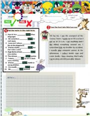 English Worksheet: Present Simple-AFF.NEG,INT. EXAM