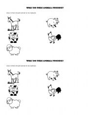 English Worksheet: Farm animals products