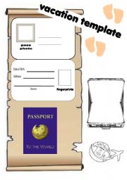English Worksheet: passport template