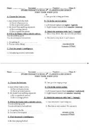 English Worksheet: quiz