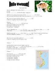 English worksheet: English song-Hello Vietnam