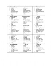 English worksheet: People Cards