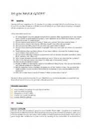 English Worksheet: Speaking & Reading Do you have a GSOH?
