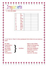 English worksheet: Irregular verbs