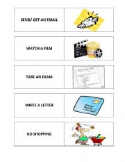 English Worksheet: Verb phrase cards game 2