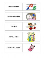 English Worksheet: Verb phrase cards game 3