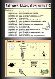 Pair Work: Listen, draw, write (10)