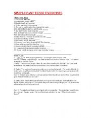 English Worksheet: Past tense exercise 