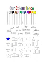 English Worksheet: Colour fence