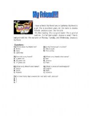 English worksheet: MY FRIEND!!