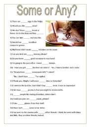 English Worksheet: Some and Any