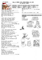 English Worksheet: A CHRISTMAS SONG