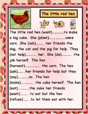 the little red hen/past tense
