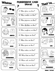 English Worksheet: Possessive Case (plural) + Clothes (updated)