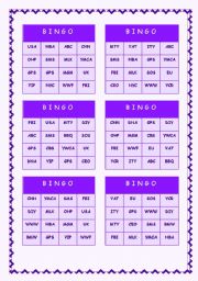 English Worksheet: ACRONYMS - BINGO