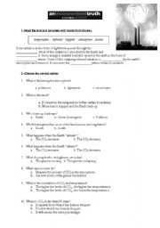 English Worksheet: An Inconvenient Truth multiple choice