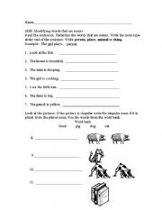 English Worksheet: noun test