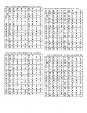 English worksheet: WORDSEARCH FAMILY AND ADJECTIVES