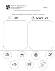 English Worksheet: Food Likes!!