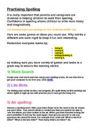 English Worksheet: Spelling lesson ideas - 5 pages of ideas!