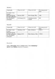 English worksheet: Catastrophes