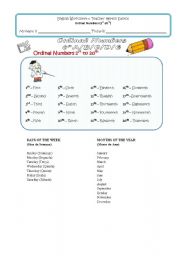 English worksheet: Ordinal Numbers