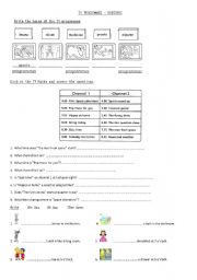 English Worksheet: TV programmes and routines