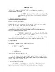 English Worksheet: the adjective