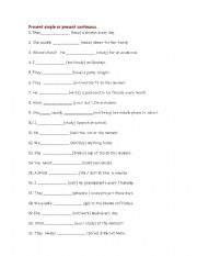 English Worksheet: PRESENT SIMPLE OR CONTINUOUS abc