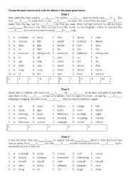 English Worksheet: cloze 