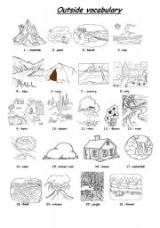 English Worksheet: outside vocabulary