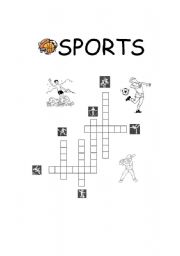 English Worksheet: sports crosswords