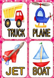 English Worksheet: MEANS OF TRANSPORTATION FLASHCARDS