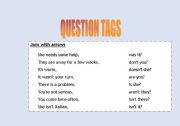 English worksheet: question tags