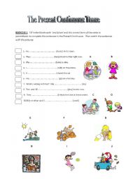 English worksheet: The Present Continuous Tense