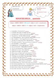 English Worksheet: Reported speech: QUESTIONS