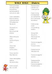 English Worksheet: Waka Waka