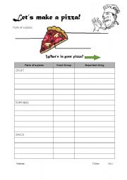 English worksheet: Pizza Cooking