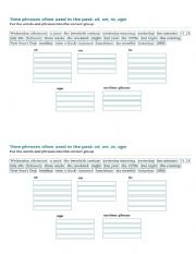 English worksheet: Time expressions Simple past