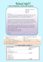 English Worksheet: School trip!!!