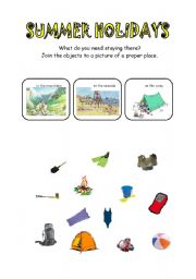 English Worksheet: Summer Holidays