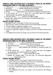 English Worksheet: PresentSimple_Continuous_MARKET LEADER