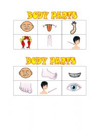 English Worksheet: Body Parts Bingo Part 1 of 3