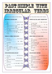 English Worksheet: past wimple with irregular verbs