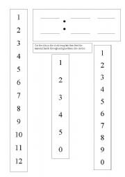 English worksheet: Cut & Glue Digital Clock Template