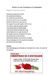 English Worksheet: Santa Claus Busy Schedule at Christmas