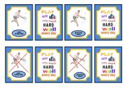 English Worksheet: Sports-Simple present and adverb game cards-set 1of 5 badminton