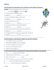 English Worksheet: adjectives