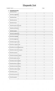 English Worksheet: Diagnostic Test